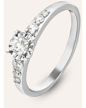 Stroili Anello Solitario Diamotion Oro Bianco Diamante - Metallizzato