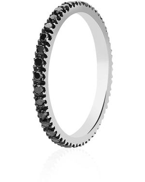 Stroili Anello eternity in oro bianco e diamanti neri 0.40 ct - Metallizzato
