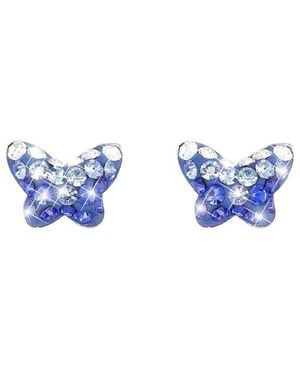 Stroili Orecchini Lobo Silver Baby Argento Rodiato Cristallo - Blu