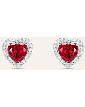 Stroili Orecchini Lobo Silver Elegance Argento Rodiato Cubic Zirconia - Rosso