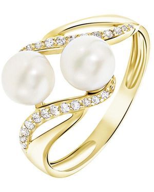 Stroili Anello Gabrielle Oro Giallo Perla D'Acqua Dolce Cubic Zirconia - Metallizzato