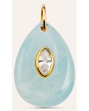 Stroili Pendente Radiance Acciaio Dorato Giada Cubic Zirconia - Blu