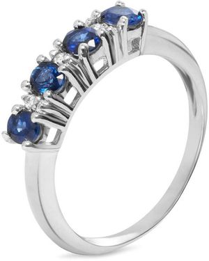 Stroili Anello Riviere Charlotte Oro Bianco Zaffiro Diamante - Blu