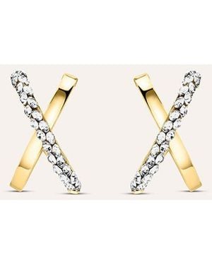 Stroili Orecchini A Cerchio Crystal Gold Oro Giallo Cristallo - Metallizzato