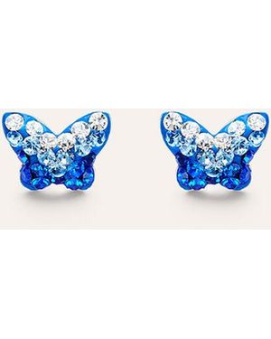 Stroili Orecchini Lobo Silver Baby Argento Rodiato Cristallo - Blu