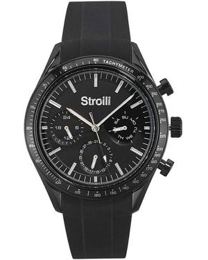 Stroili Orologio multifunzione cinturino nero in silicone e cassa in acciaio