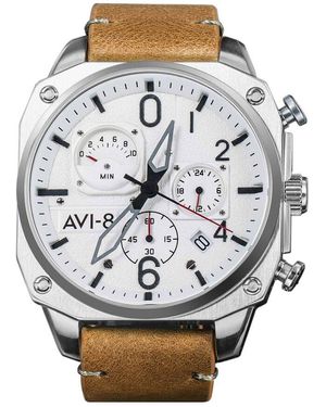 AVI-8 Orologio Cronografo Hawker Hunter quadrante bianco AV-4052-01 - Metallizzato