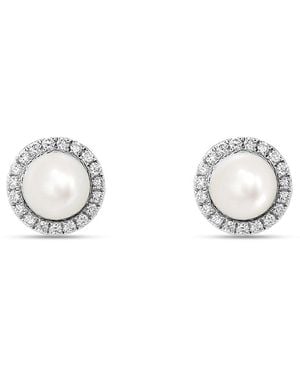 Stroili Orecchini Lobo Gabrielle Precious Oro Bianco Perla D'Acqua Dolce Diamante - Metallizzato