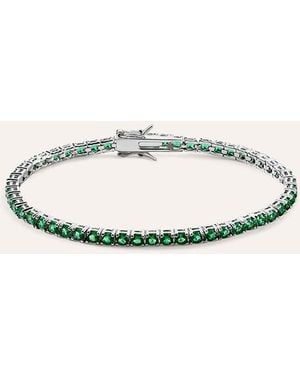 Stroili Bracciale Tennis Silver Rainbow Argento Rodiato Cubic Zirconia - Verde