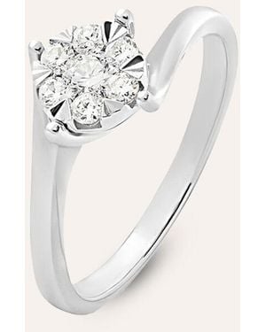 Stroili Anello Solitario Petali Oro Bianco Diamante