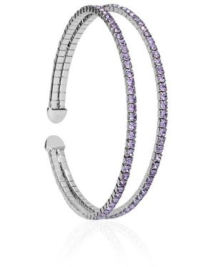 Stroili Bracciale bangle in metallo rodiato e cristalli - Metallizzato
