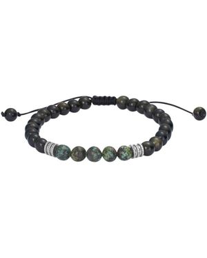 Stroili Bracciale Man Code Ottone Nero Turchese Ossidiana - Verde