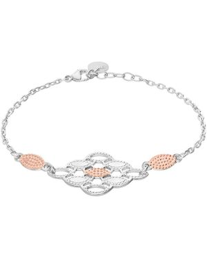 Stroili Bracciale in bronzo rodiato con passante arabeggiante bicolore - Metallizzato
