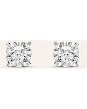 Stroili Orecchini Lobo Punto Luce Diamotion Oro Bianco Diamante