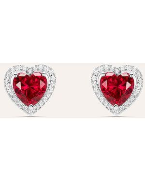 Stroili Orecchini Lobo Silver Elegance Argento Rodiato Cubic Zirconia - Rosso