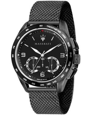 Maserati Orologio cronografo linea Traguardo cinturino e cassa in acciaio nero