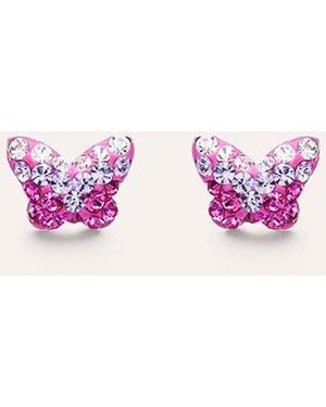 Stroili Orecchini Lobo Silver Baby Argento Rodiato Cristallo - Rosa
