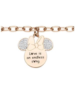 Stroili Bracciale Lady Message Acciaio Rosato Disney e Cristalli - Metallizzato