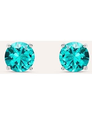 Stroili Orecchini Lobo Punto Luce Silver Rainbow Argento Rodiato Cubic Zirconia - Blu