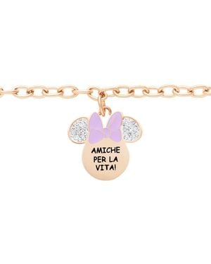Stroili Bracciale Lady Message Acciaio Rosato Disney e Cristalli - Metallizzato