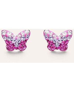 Stroili Orecchini Lobo Silver Baby Argento Rodiato Cristallo - Rosa