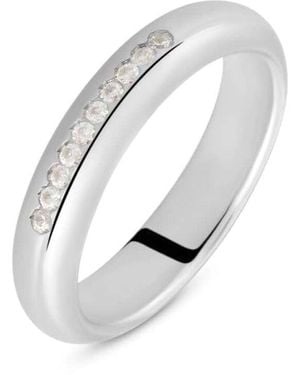 Stroili Fede Classica Leggera 4 mm Oro Bianco Diamante