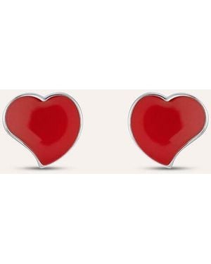 Stroili Orecchini a lobo Lady Sweet Acciaio Cuore - Rosso