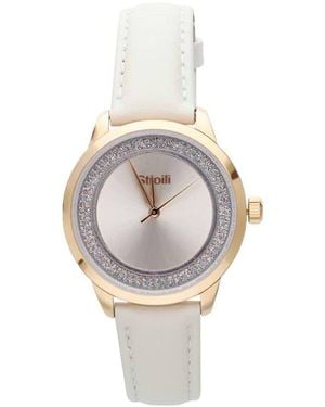 Stroili Orologio solo tempo con cinturino in pelle color panna. cassa acciaio rose gold - Metallizzato