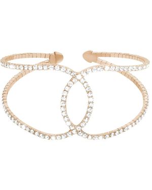 Stroili Bracciale bangle big in metallo rodiato e cristalli - Bianco