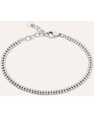 Stroili Bracciale Tennis Aura Acciaio Cubic Zirconia - Metallizzato