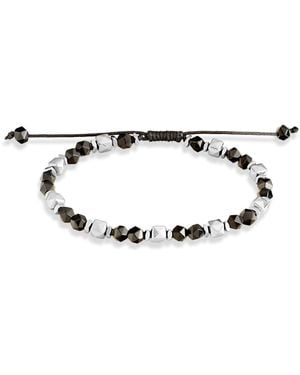 Stroili Bracciale in corda pietre e acciaio nero - Metallizzato
