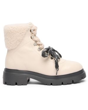 Stuart Weitzman Hudson Lite Lace-Up Bootie - Natural
