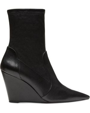 Stuart Weitzman Stuart Wedge 85 Sock Bootie - Black