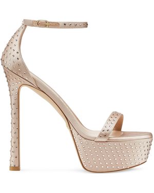 Stuart Weitzman Nudistcurve Hollywood Shine Sandal - White