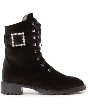 Stuart Weitzman Pearl Buckle Bootie - Black
