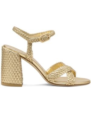 Stuart Weitzman Alyssa Woven Block 85 - Metallic