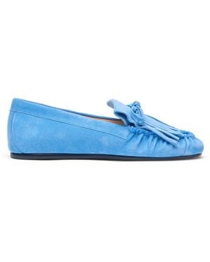 Stuart Weitzman Britt Fringe Moccasin - Blau