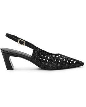 Stuart Weitzman Stassi Woven Slingback 50 - Black