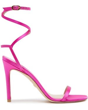 Stuart Weitzman Barelynude 100 Wrap Sandal, Last Chance, , Satin - Pink