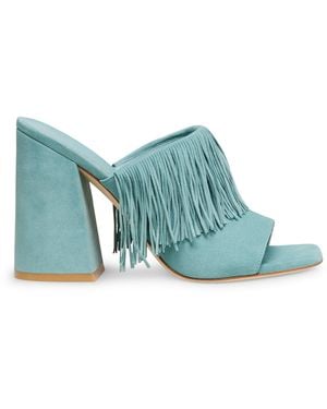 Stuart Weitzman Tia Fringe 100 Slide - Blue