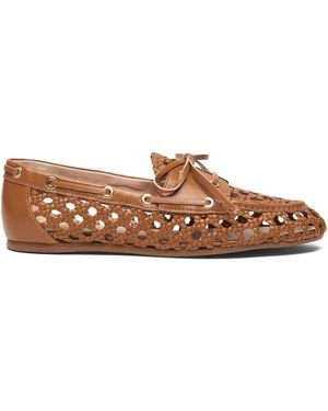 Stuart Weitzman Tinsley Woven Moccasin - Brown