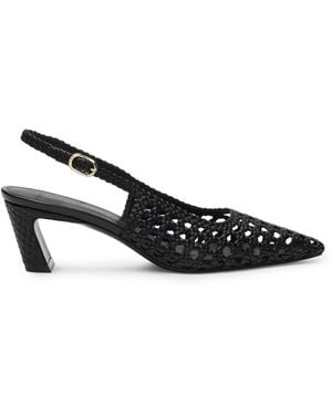 Stuart Weitzman Stassi Woven Slingback 50 - Black
