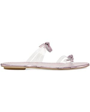 Stuart Weitzman Bow-Detail Embellished Sandals - White