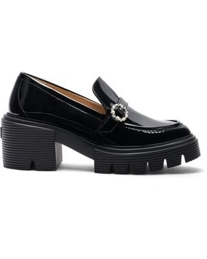 Stuart Weitzman Embellished Soho Leighton Loafers - Black