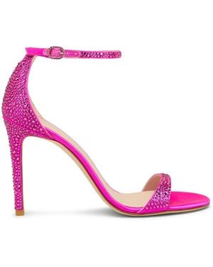 Stuart Weitzman Nudist Shine 100 Sandal - Rosa