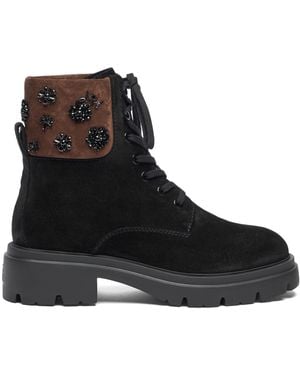 Stuart Weitzman Hudson Lace-Up Bootie - Black