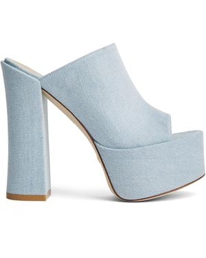 Stuart Weitzman Skyhigh 145 Platform Slide - Blue