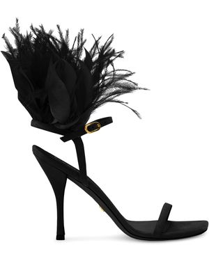 Stuart Weitzman Plume 100 Sandal - Black