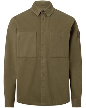 Belstaff Outpost Shirt Cotton Herringbone - Green