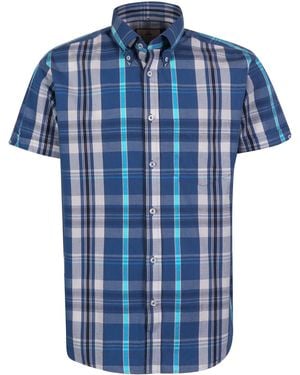 real hoxton Checked Short Sleeve Shirt - Blue